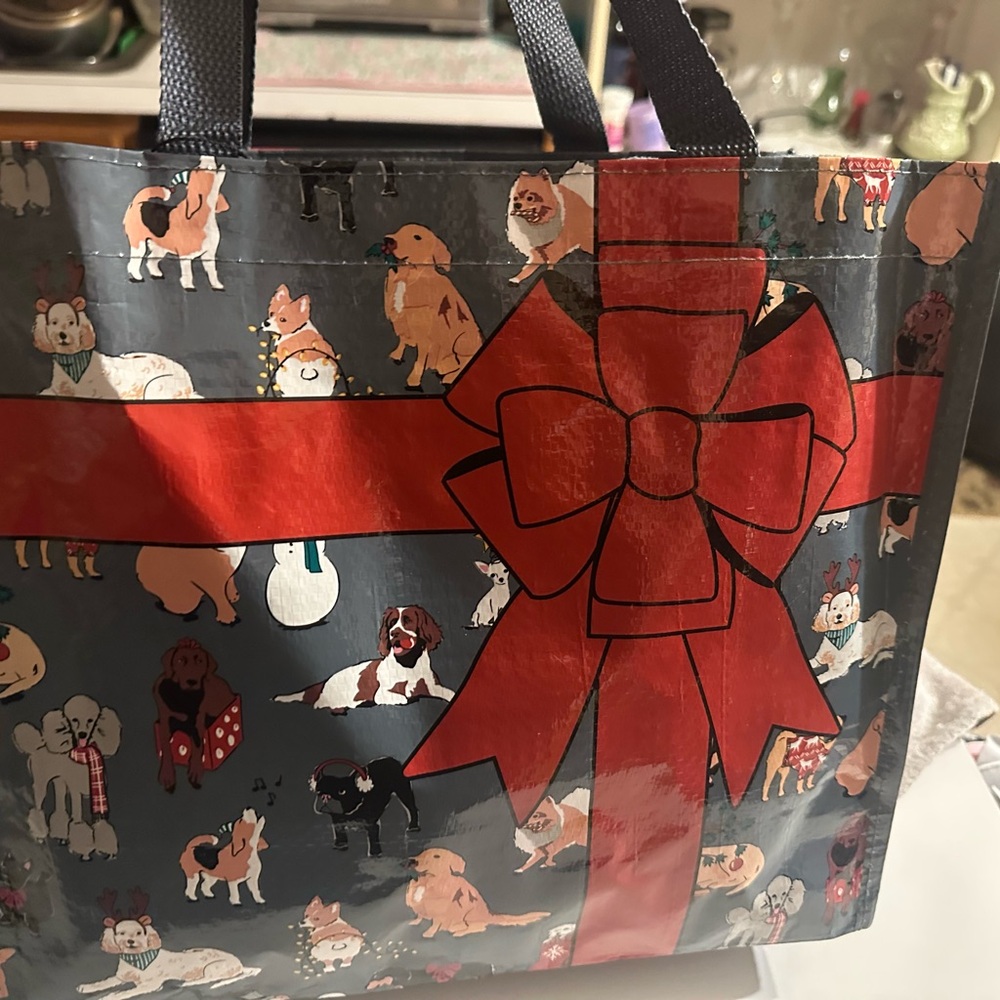 Vera Bradley Dog Print Tote Bag with blanket